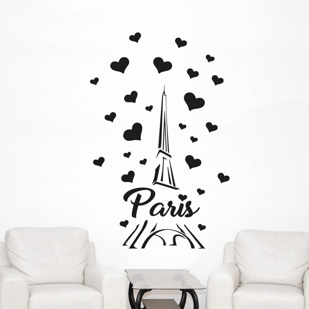 Paris wall stikcers Eiffel tower wall vinyl sticker Paris France