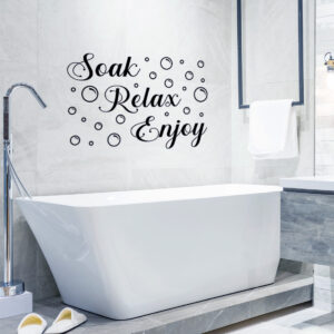 Alternative view of Soak Relax Enjoy Bathroom Motivational Gym Mural