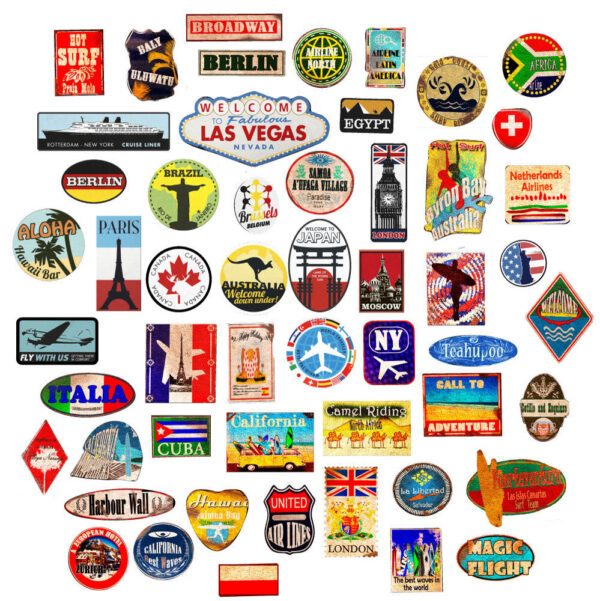 Luggage stickers suitcase patches vintage travel labels