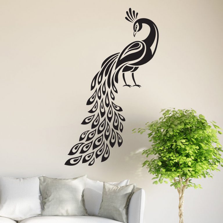 Peacock Wall Sticker Birds Decal Art Livingroom Vinyl Mural Graphics