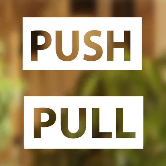 Pull Push Door Stickers Shop Window Salon Cafe Restaurant Office Vinyl Sign 18#1 
