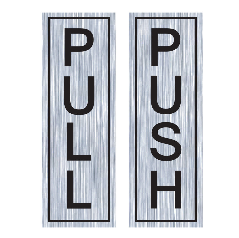 PULL PUSH Door Stickers Shop Sign Window Glass Cafe Pub Chip News Agents Vinyl 